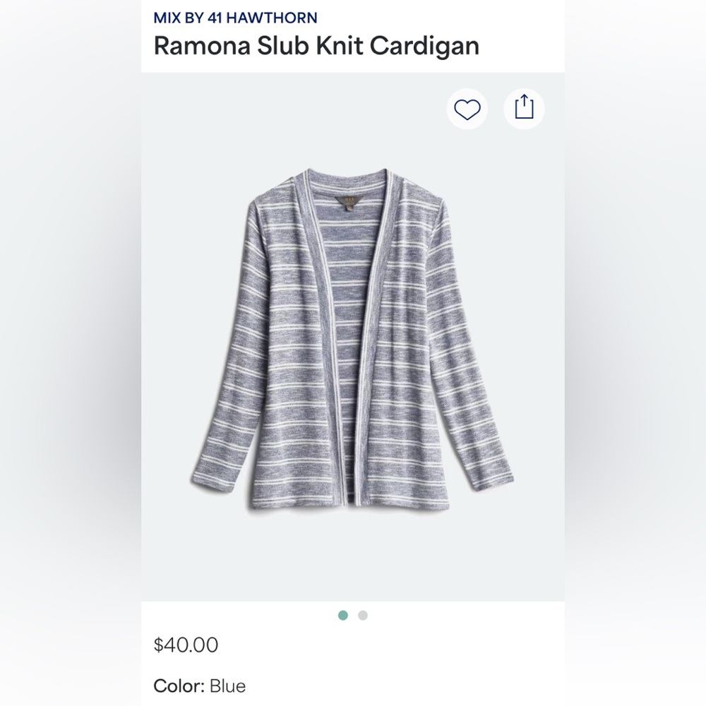 Mix by 41 Hawthorne Blue Striped Cardigan XXL Stitch Fix